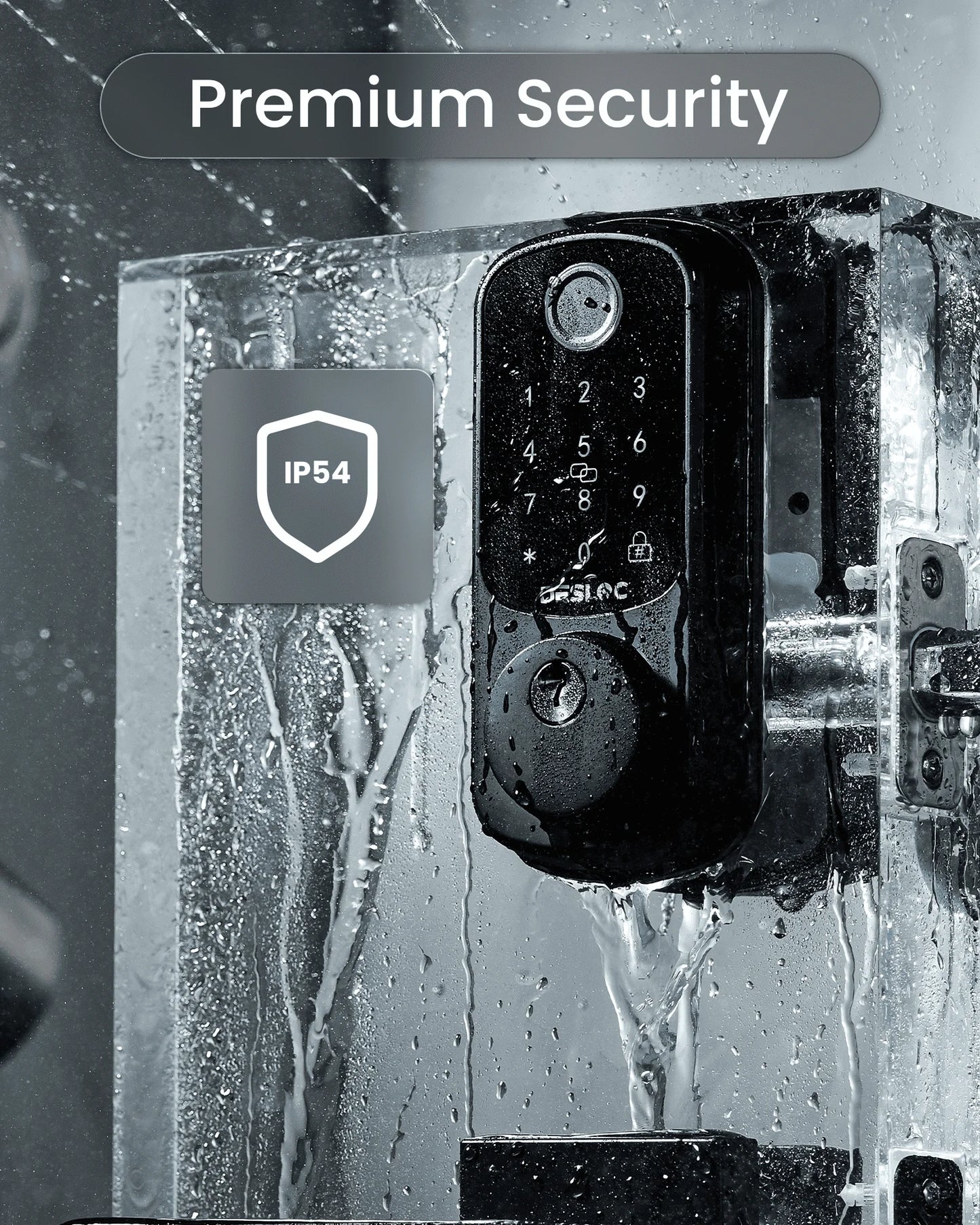 DESLOC B200 Keyless Entry Door Lock with Handle Set, Deadbolt Smart Lock, Electronic keypad Door Lock with Handle, IP54
