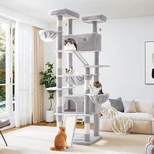 81 Inches Tall Cat Tree Multi-Level Large Climbing House