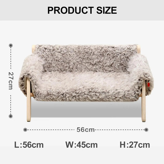 Mewoofun Large Cat Bed Brown-Grey Soft Couch 56x45cm