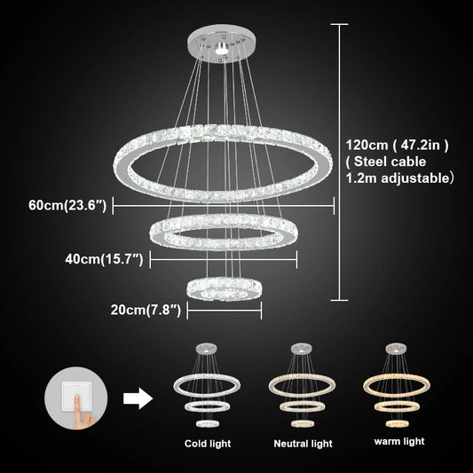Modern Crystal Chandelier Dining Room Decor Pendant Hanging Light Fixtures For Living Room Ceiling Lamp Lustre Home Decoration