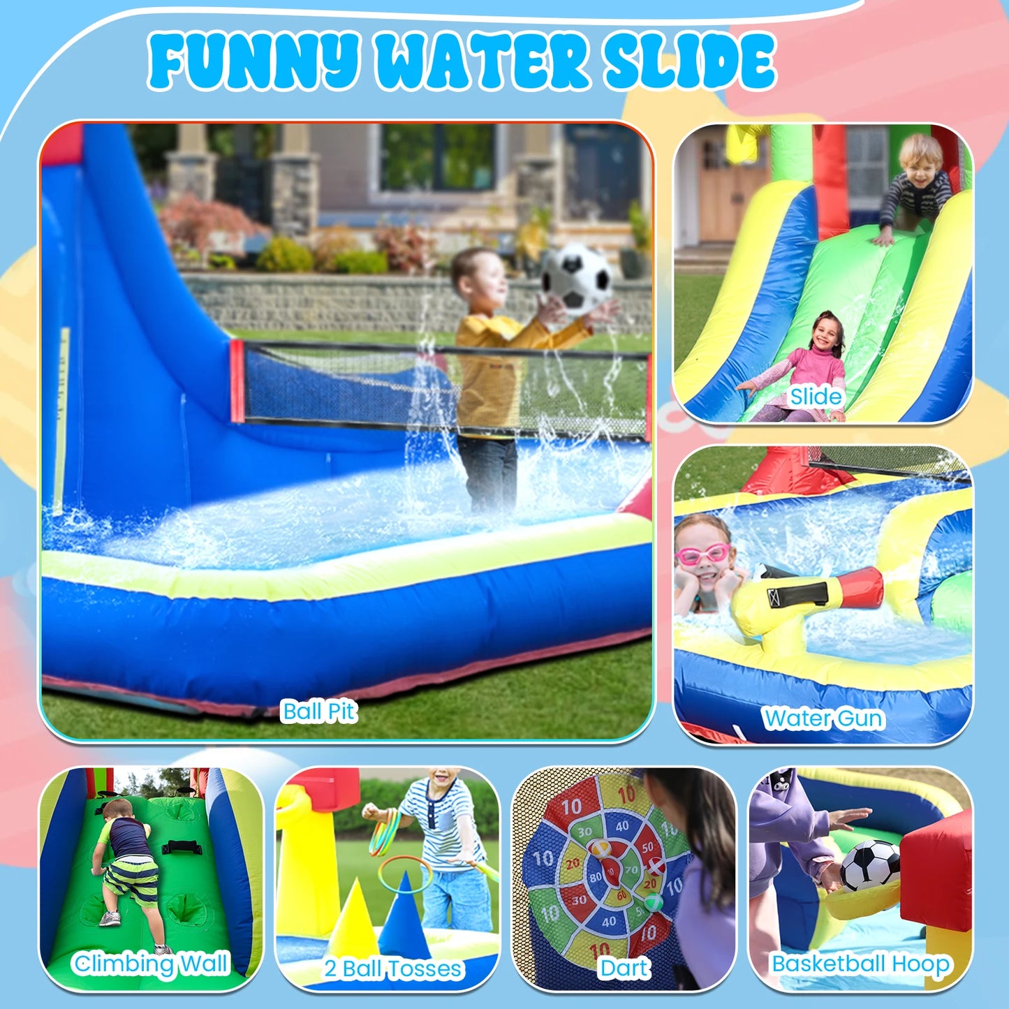 oxford Inflatable Crocodile Water Slide Inflatable pool children's playground inflatable slide