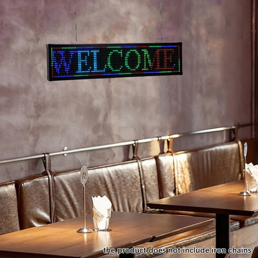 Small 40"x8"x2" LED Scrolling Sign Programble Digital Advertising Seven-color Display Board Selectable Lighting Modes Widely Use