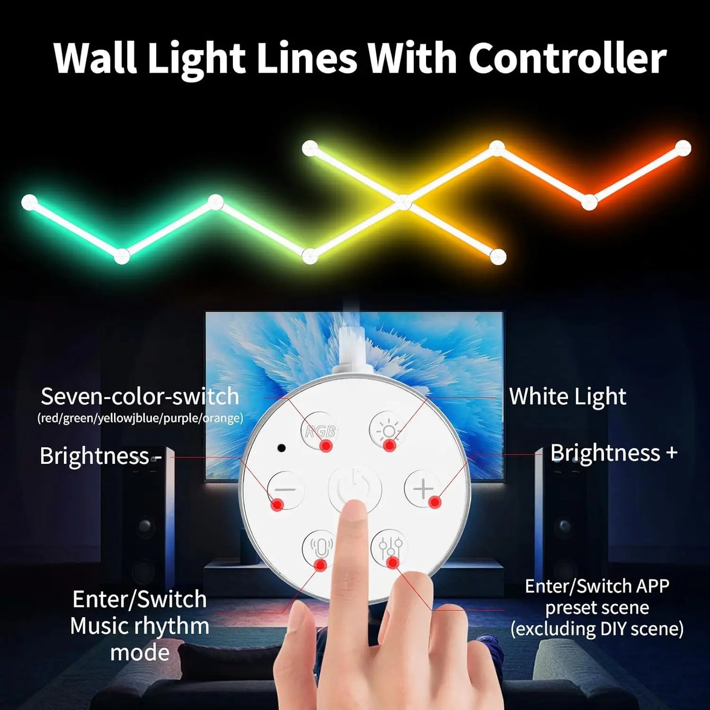 Mexllex 6/9PCS RGB Smart LED Wall Light Bars for Home