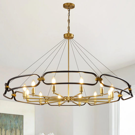 Vintage Chandelier Iron Round Led Ceiling Lighting Hanging Lamp Dining Living Room Cafe Restaurant Decoration Suspend Chandelier