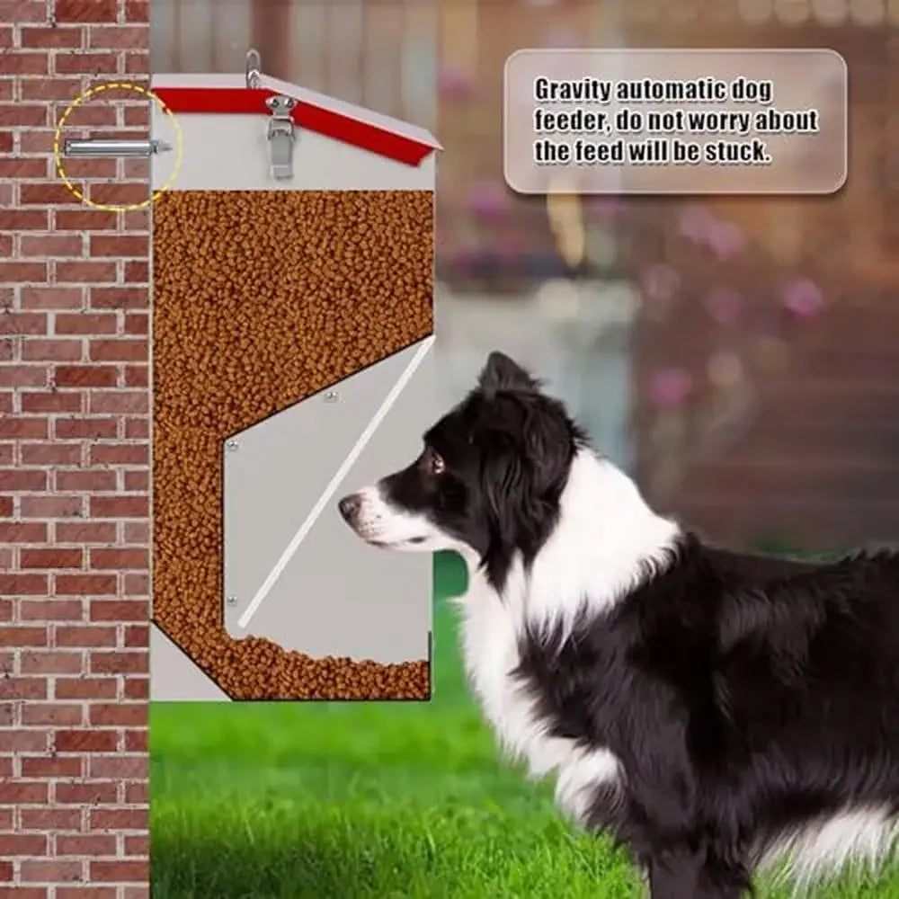 Large Breed Dog Food Dispenser Gravity Feeder 25lbs Steel