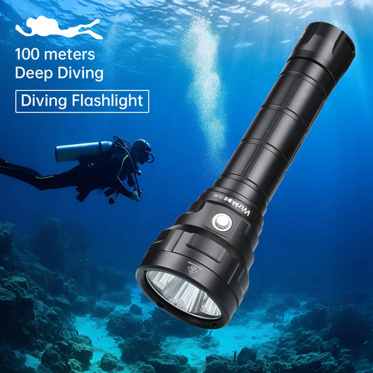 Wurkkos DL40 Powerful  5000 LM Diving Flashlight Dive light with 4*LH351D 90CRI 26650 IPX-8 Waterproof Underwater Torch Light