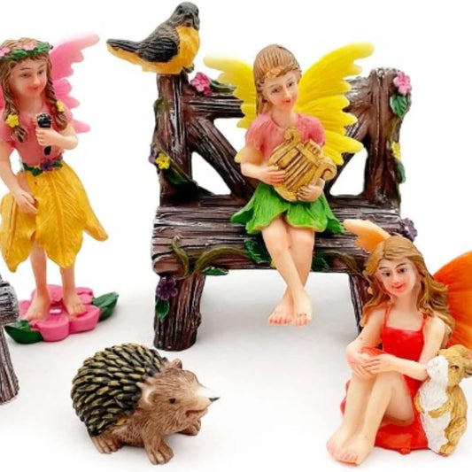 Garden Statues Fairies Set of 10 Pcs Miniature Outdoor Decor
