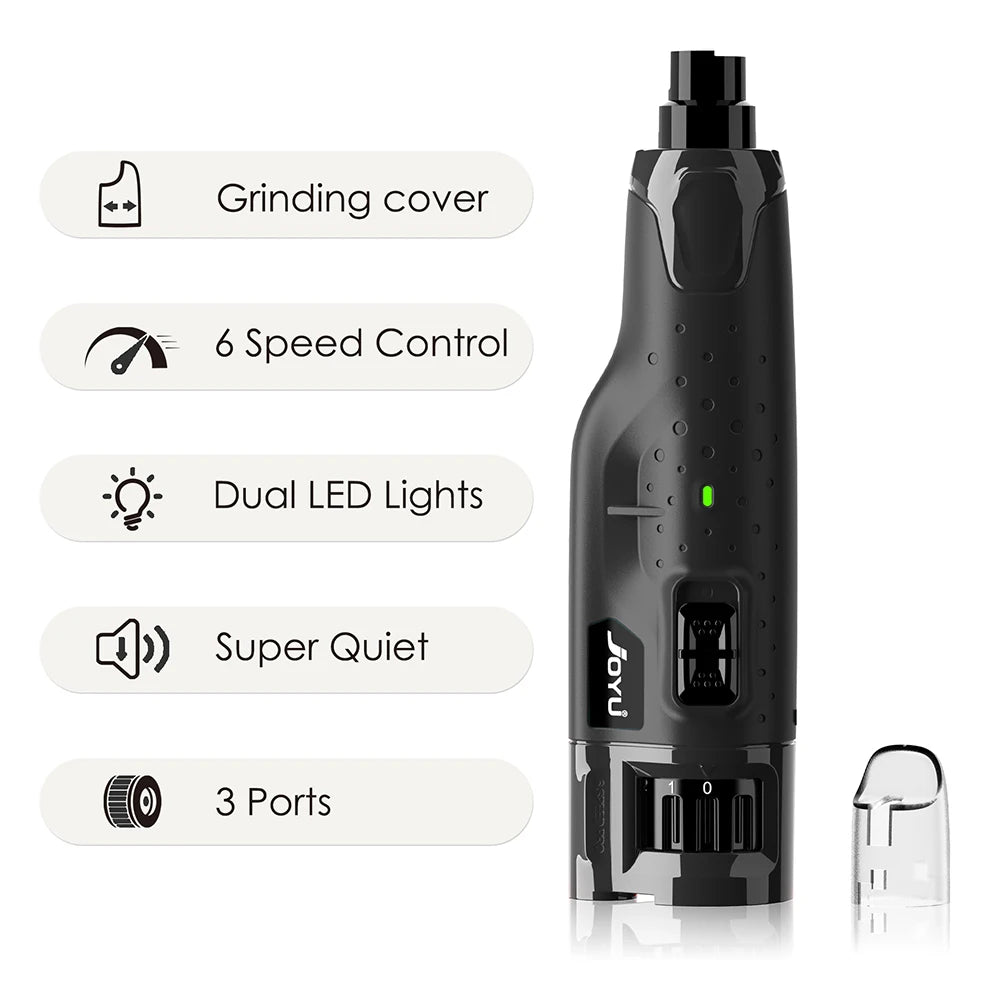 Dog Nail Grinder Dustproof with 2 LED Light Super Quiet 6-Speed Trimmer for Dogs
