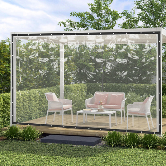 8*20ft Transparent PVC Tarpaulin Rainproof Garden Pergola Tarpaulin Curtain Balcony Windows Clear Tarp Rain Cover