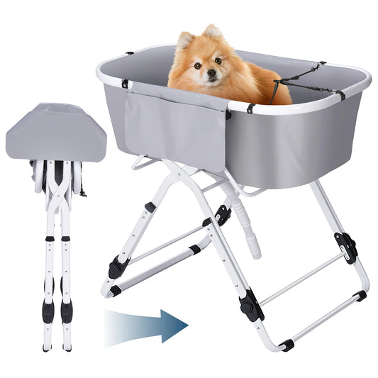 New Portable Pet Bathtub Foldable Elevated Dog Washing Tub