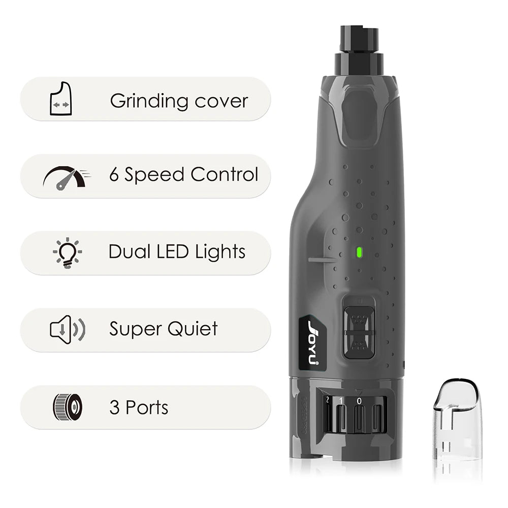 Dog Nail Grinder Dustproof with 2 LED Light Super Quiet 6-Speed Trimmer for Dogs