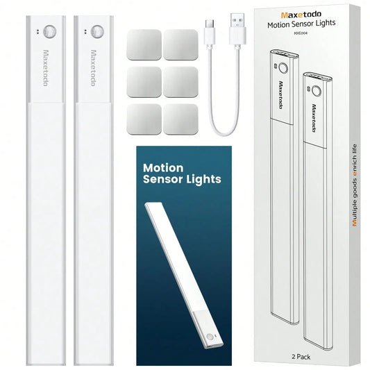Under Cabinet Lights 64 LED Sensor Magnetic 3000mAh Rechargeable 3 Color Temperature Energy Class A Night for Cupboard Stairs