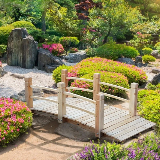 Garden Bridge 5 FT With Double Safety Railings Classic Arc