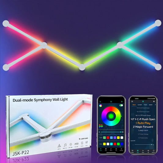 Mexllex 6/9PCS RGB Smart LED Wall Light Bars for Home