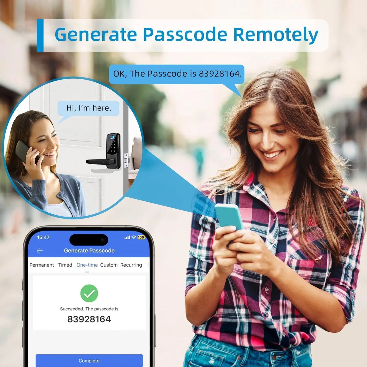 CIEPOJIT Smart Lock 5 In 1 Door Lock Biometric Control