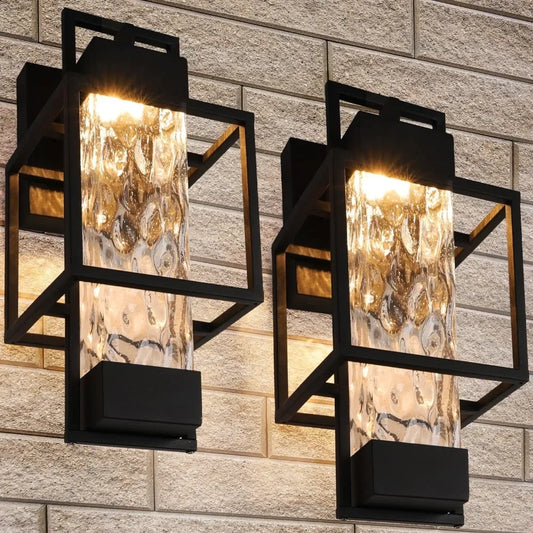 Outdoor Light,  2 Pack, Fixtures Dusk To Dawn Outdoor, 15" Exterior Wall Sconce Waterproof Porch Light, Solar Lights